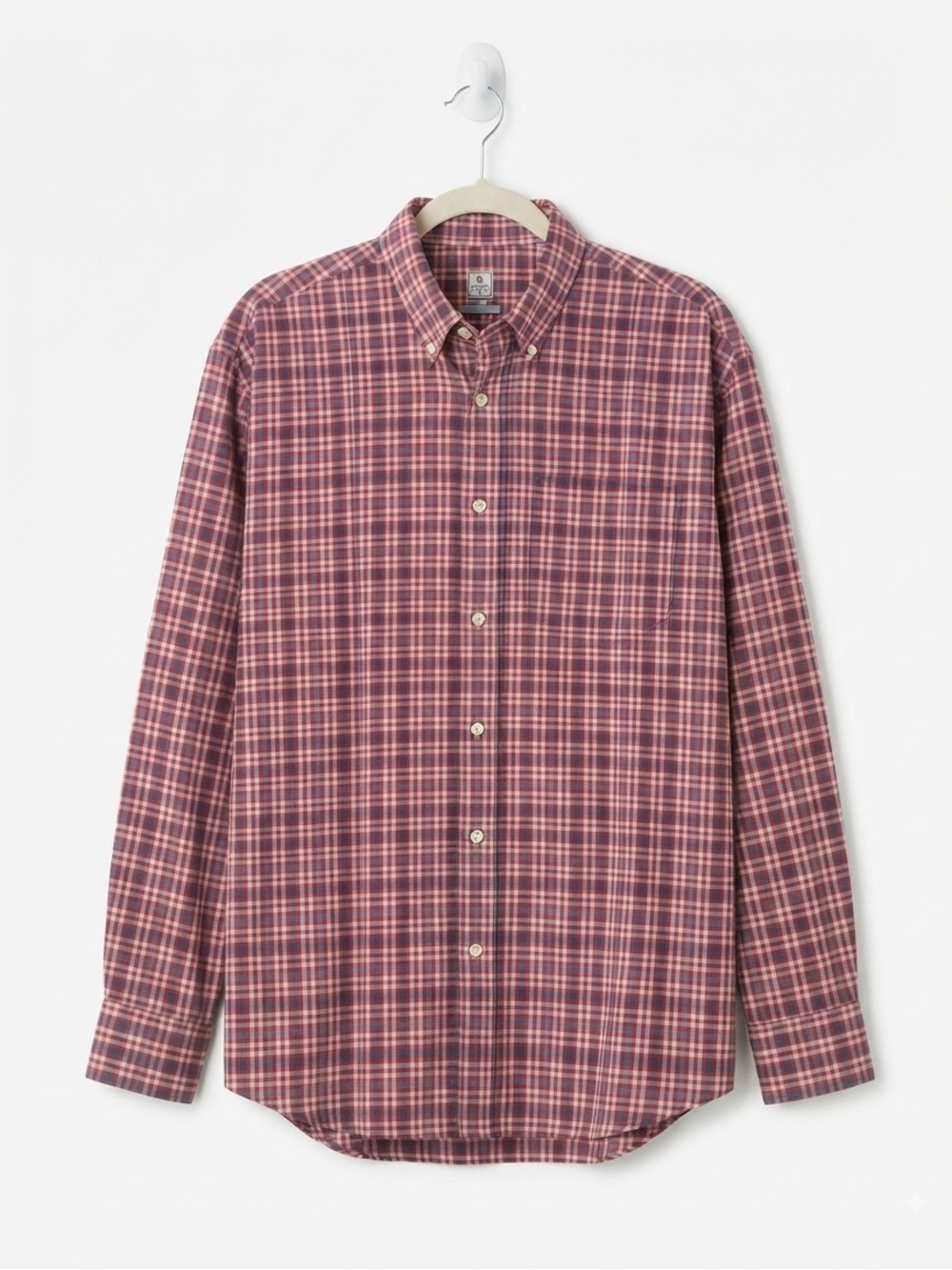 Peter Millar Men's XXL 2XL Red Plaid Button Down Shirt 100% Cotton Long Sleeve